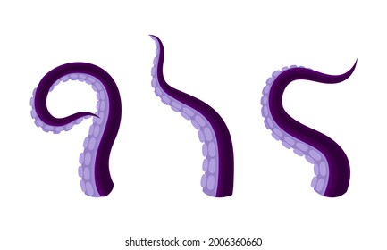 Octopus Tentacles or Limbs Wiggling and Snaking Vector Set