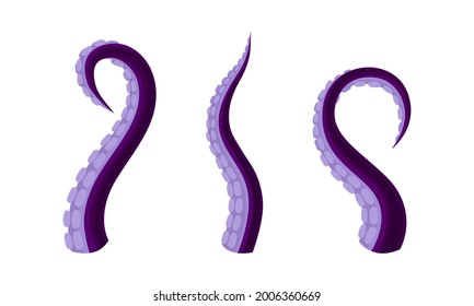 Octopus Tentacles or Limbs Wiggling and Snaking Vector Set