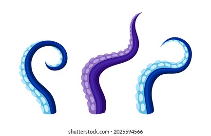 Octopus Tentacles or Limbs Wiggling and Snaking Vector Set