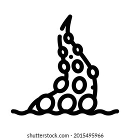 octopus tentacles line icon vector. octopus tentacles sign. isolated contour symbol black illustration