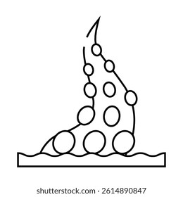 octopus tentacles line icon vector. octopus tentacles sign. isolated contour symbol black illustration