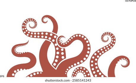 Octopus tentacles logo. Isolated octopus tentacles on white background