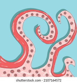 Octopus tentacles monster. Vector illustration 