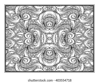 Octopus tentacles ornamental coloring page for art therapy