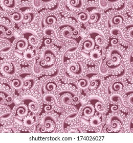 octopus tentacles - seamless pattern. Hand drawn illustration