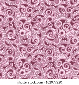 octopus tentacles - seamless pattern. Hand drawn illustration