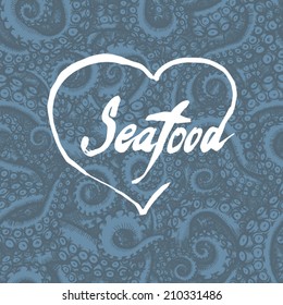 octopus tentacles - seamless pattern. Hand drawn illustration