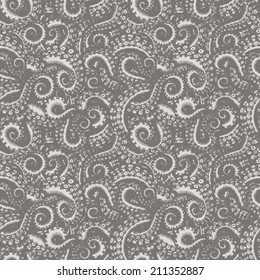 octopus tentacles - seamless pattern. Hand drawn illustration