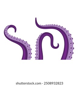 Octopus Tentacles Set on White Background. Vector