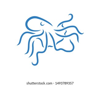 Octopus and Tentacles Silhouette Illustration