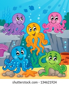 Octopus theme image 1 - eps10 vector illustration.