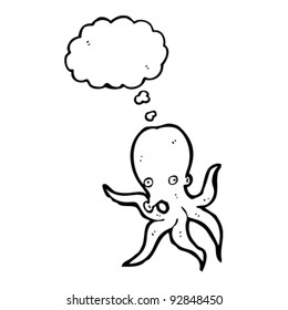 pulpo con burbuja de pensamiento