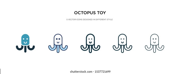 octopus toy icon in different style vector illustration. two colored and black octopus toy vector icons designed in filled, outline, line and stroke style can be used for web, mobile, ui