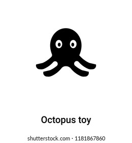 Octopus toy icon vector isolated on white background, logo concept of Octopus toy sign on transparent background, filled black symbol