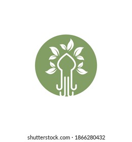 octopus tree icon vector illustration design template