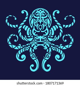 Octopus Tribal Tatto Design Illustration