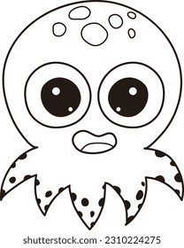 Octopus Tropical Underwater Cartoon Funny Sketch Colorful  Illustration Graphic Element Art Card