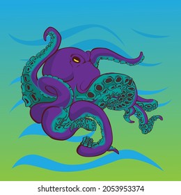  Octopus  Vector Art isolated. octopus vector