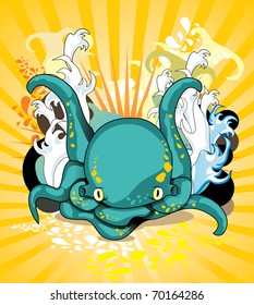 octopus vector cartoon