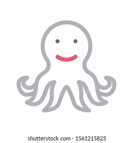 octopus vector colour flat icon 
