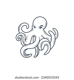 Octopus vector design element for drawing 