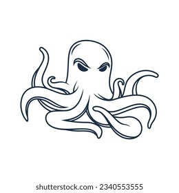 Octopus vector design element for drawing 
