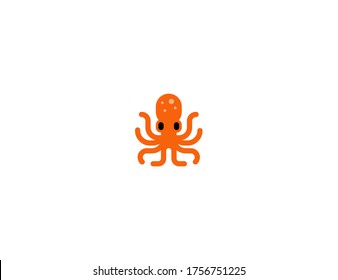 Octopus vector flat icon. Isolated octopus emoji illustration 