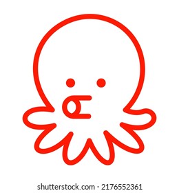 Octopus vector flat icon. Isolated octopus emoji illustration