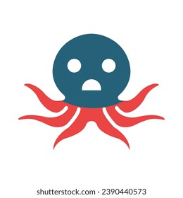 Octopus Vector Glyph Two Color Icon For Personal And Commercial Use.
