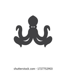 Icono de vector Octopus. signo plano relleno para concepto móvil y diseño web. Animal marino, icono del glifo de pulpo. Símbolo, ilustración del logotipo. Gráficos vectoriales