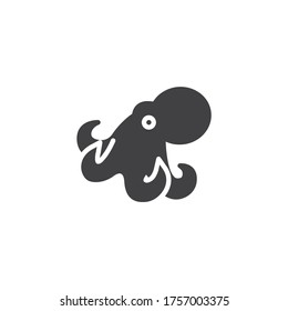 Octopus vector icon. filled flat sign for mobile concept and web design. Octopus animal glyph icon. Symbol, logo illustration. Vector graphics