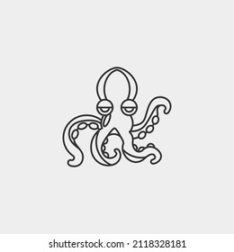 Octopus vector icon illustration sign