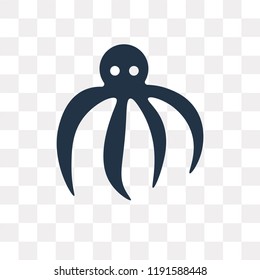 Octopus vector icon isolated on transparent background, Octopus transparency concept can be used web and mobile