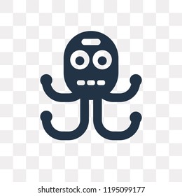 Octopus vector icon isolated on transparent background, Octopus transparency concept can be used web and mobile