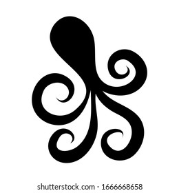 octopus vector icon isolated on white background.