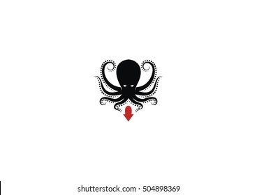 octopus vector icon logo