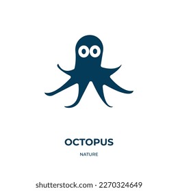 octopus vector icon. octopus, ocean, sea filled icons from flat nature concept. Isolated black glyph icon, vector illustration symbol element for web design and mobile apps