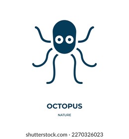 octopus vector icon. octopus, ocean, sea filled icons from flat nature concept. Isolated black glyph icon, vector illustration symbol element for web design and mobile apps