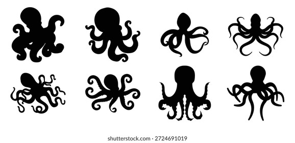 ícone do vetor de polvo definir sinal de ilustração do devilfish