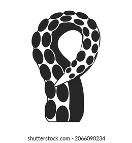 Octopus vector icon.Black vector icon isolated on white background octopus.