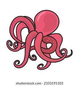 Octopus vector icon.Color vector icon isolated on white background octopus.