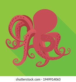 Octopus vector icon.Flat vector icon isolated on white background octopus.