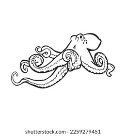 The octopus vector illustration design is perfect when printed on a white shirt