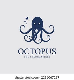 Octopus Vector Illustration Design with Simple Concept. Perfect for Seafood Restaurant Logos.