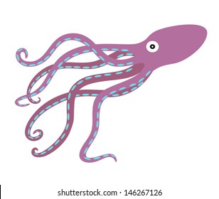 Octopus vector illustration. Isolated octopus on white background. EPS 10. Vector illustration