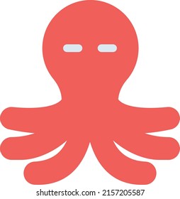 octopus  Vector illustration on a transparent background. Premium quality symmbols. Line Color vector icons for concept and graphic design.