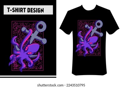 octopus vector illustration, premium illustration. street wear t-shirt concept. suitable for t-shirt design, apparel, merchandise, posters, stickers.