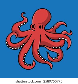 octopus vector illustration simple modern flat design