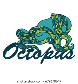Octopus. Vector illustrations. 