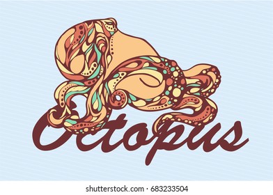 Octopus. Vector illustrations.